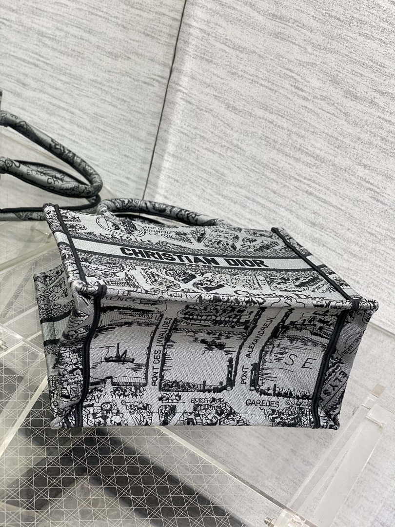 Dior Small Book Tote M1265 Toile de Jouy Embroidery M3536