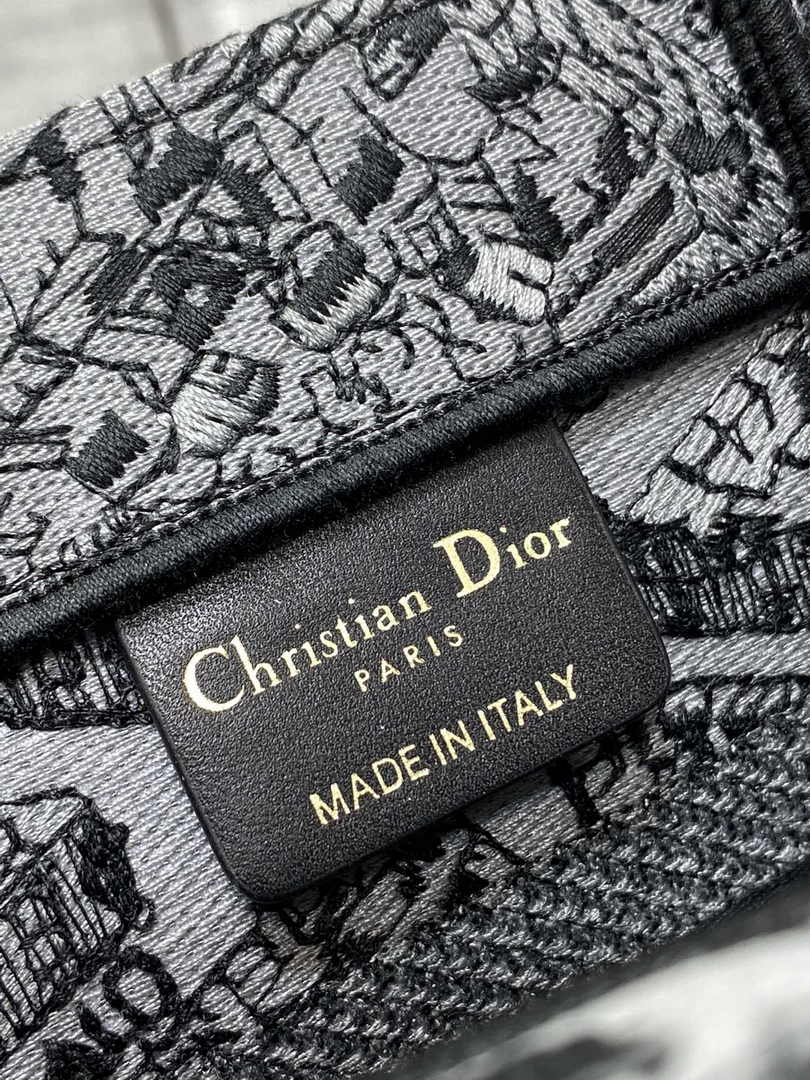 Dior Small Book Tote M1265 Toile de Jouy Embroidery M3536