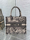 Dior Small Book Tote M1265 Toile de Jouy Embroidery M3537
