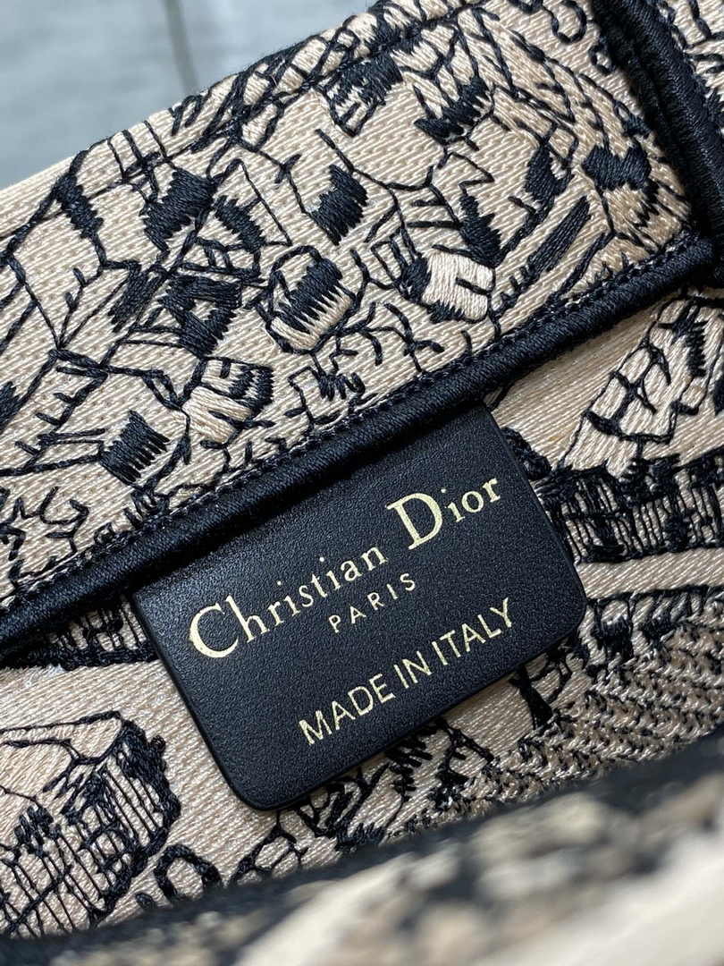Dior Small Book Tote M1265 Toile de Jouy Embroidery M3537