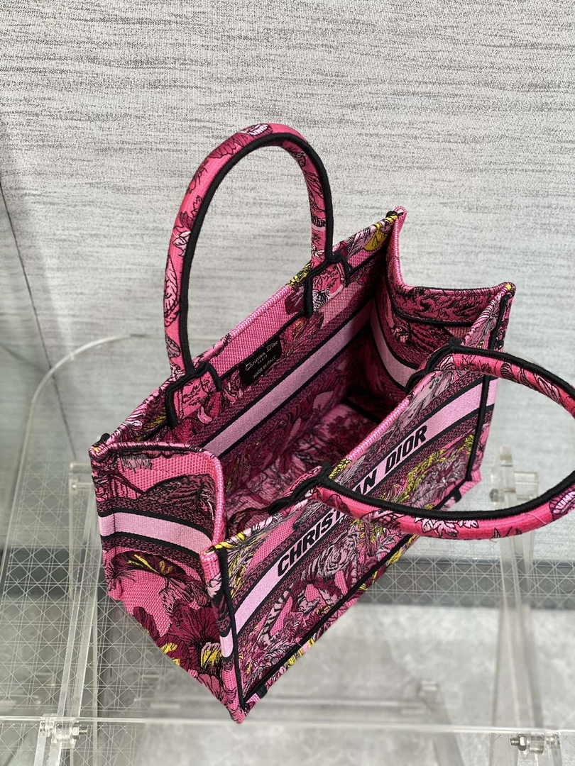 Dior Small Book Tote M1265 Toile de Jouy Embroidery M3512