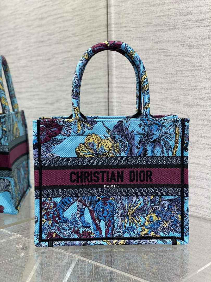 Dior Small Book Tote M1265 Toile de Jouy Embroidery M3513