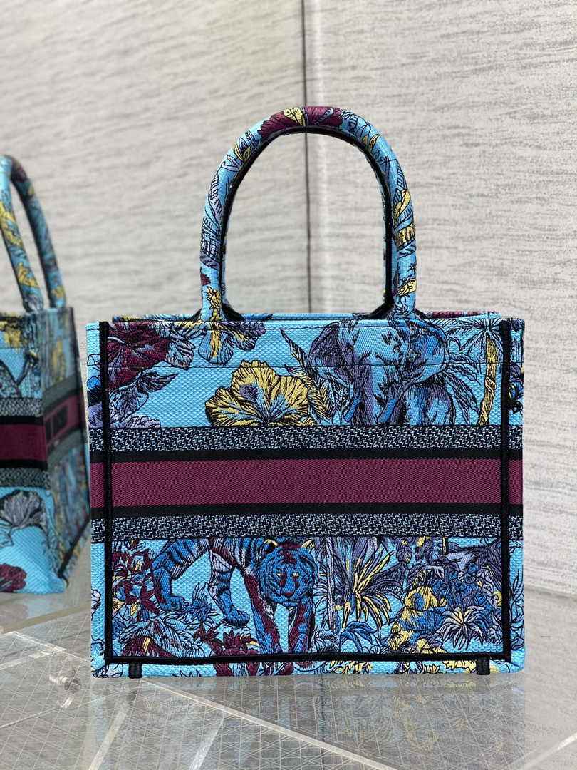 Dior Small Book Tote M1265 Toile de Jouy Embroidery M3513
