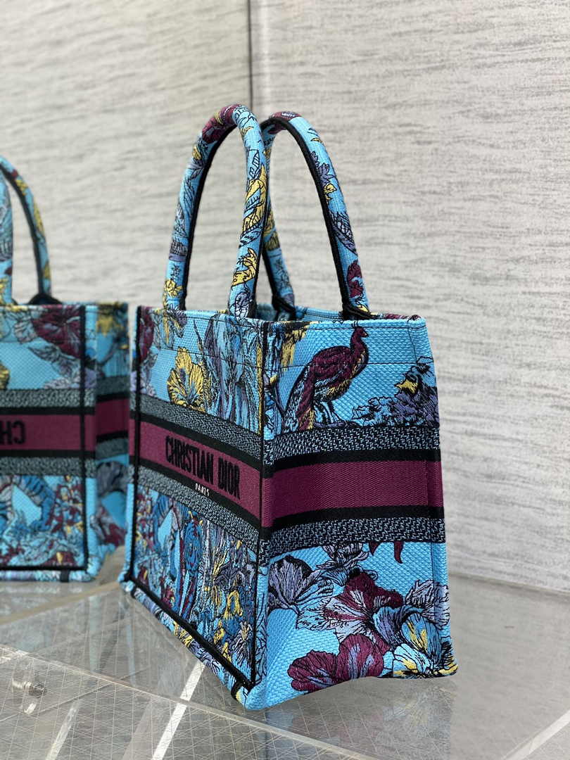Dior Small Book Tote M1265 Toile de Jouy Embroidery M3513