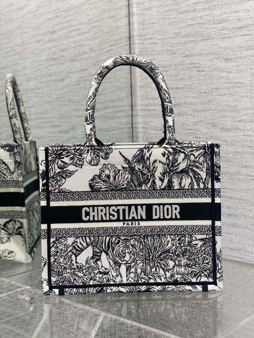 Dior Small Book Tote M1265 Toile de Jouy Embroidery M3516