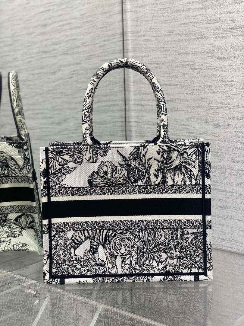 Dior Small Book Tote M1265 Toile de Jouy Embroidery M3516