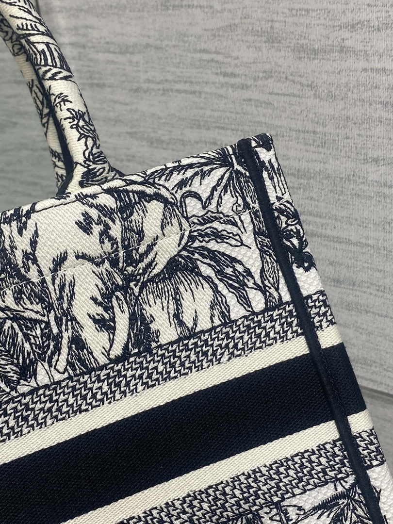 Dior Small Book Tote M1265 Toile de Jouy Embroidery M3516