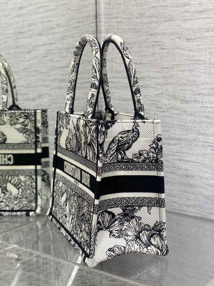 Dior Small Book Tote M1265 Toile de Jouy Embroidery M3516