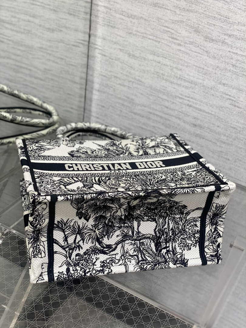 Dior Small Book Tote M1265 Toile de Jouy Embroidery M3516