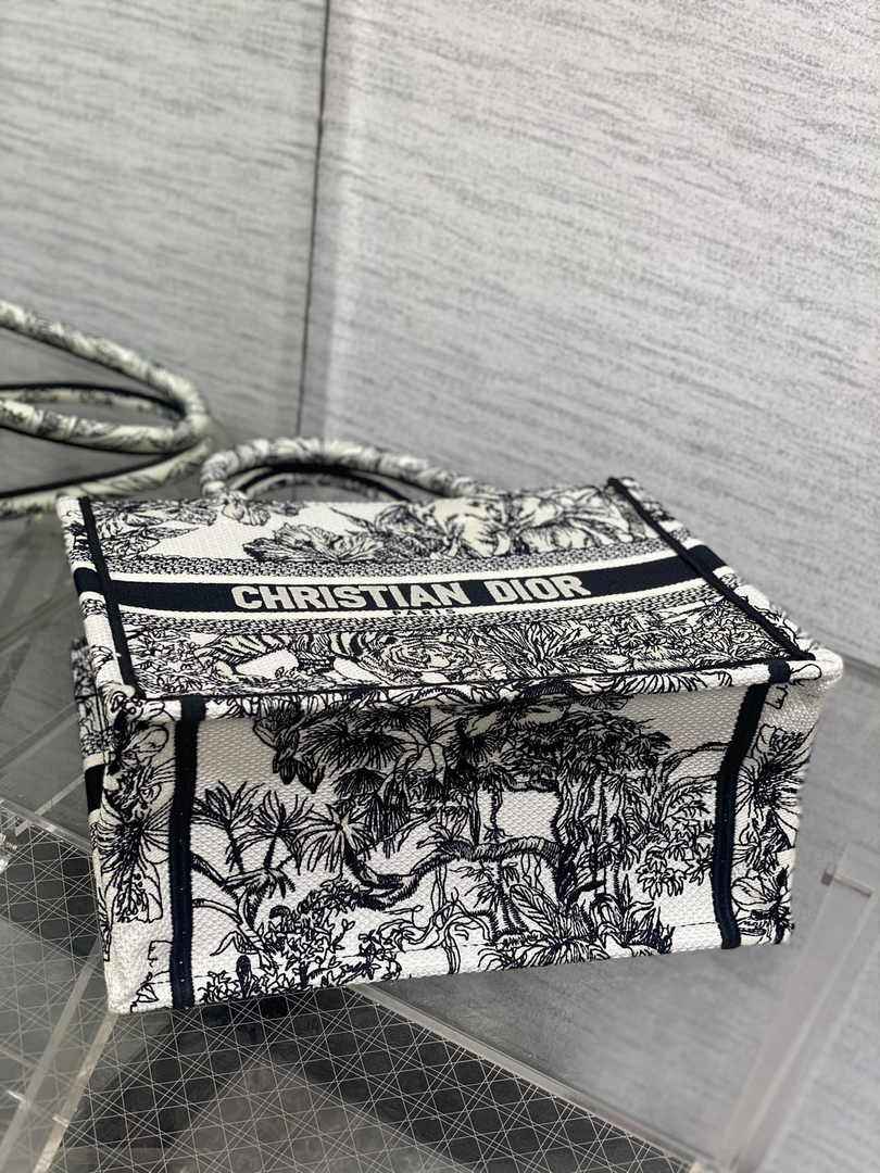 Dior Small Book Tote M1265 Toile de Jouy Embroidery M3516