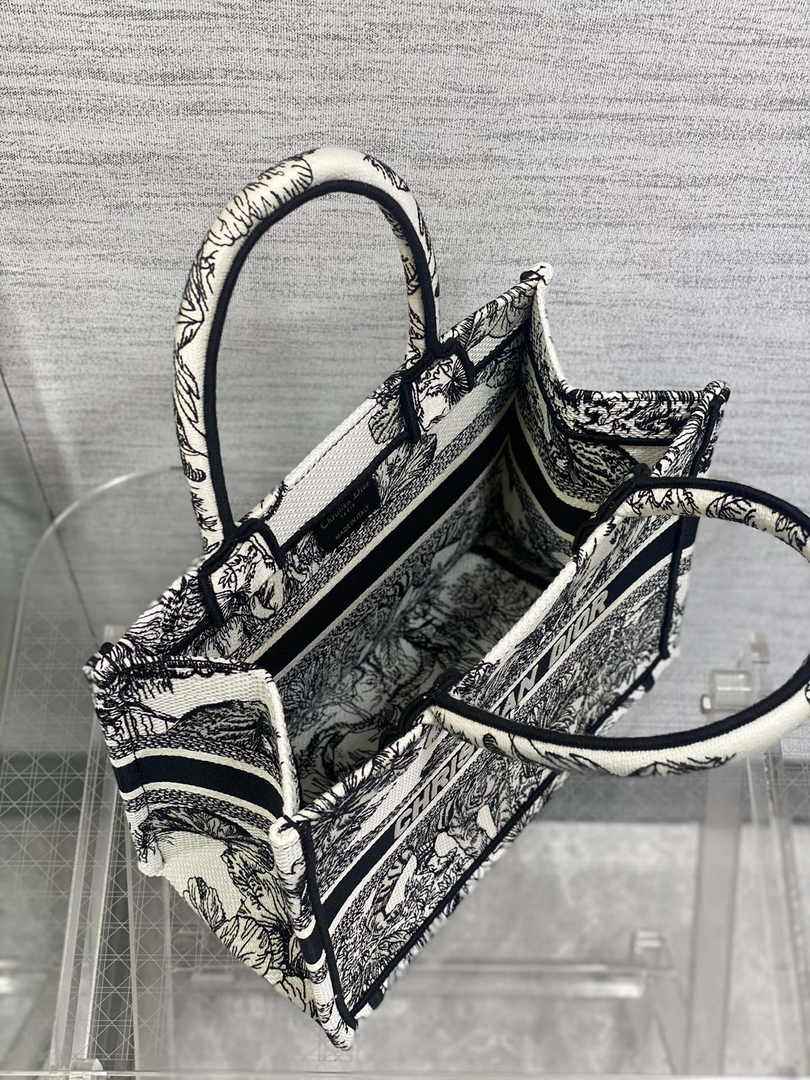 Dior Small Book Tote M1265 Toile de Jouy Embroidery M3516