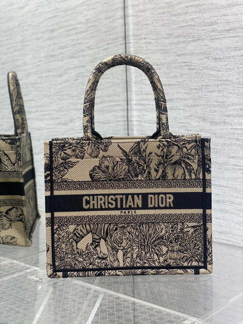 Dior Small Book Tote M1265 Toile de Jouy Embroidery M3517