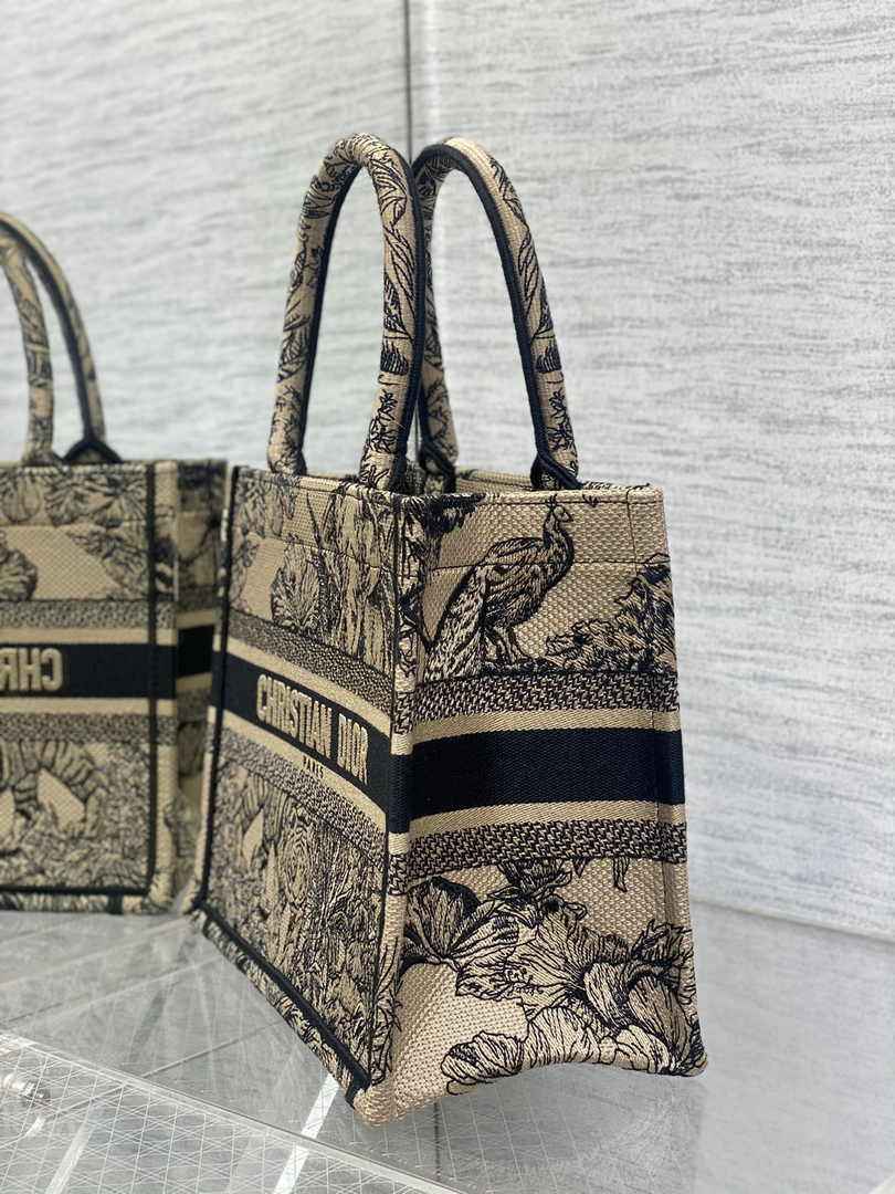 Dior Small Book Tote M1265 Toile de Jouy Embroidery M3517