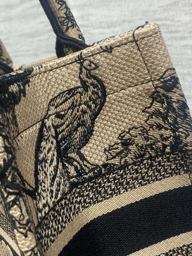Dior Small Book Tote M1265 Toile de Jouy Embroidery M3517
