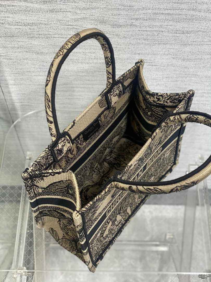 Dior Small Book Tote M1265 Toile de Jouy Embroidery M3517