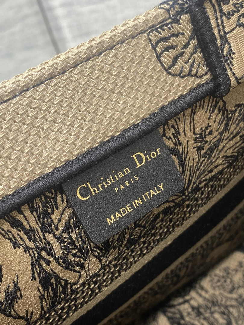Dior Small Book Tote M1265 Toile de Jouy Embroidery M3517