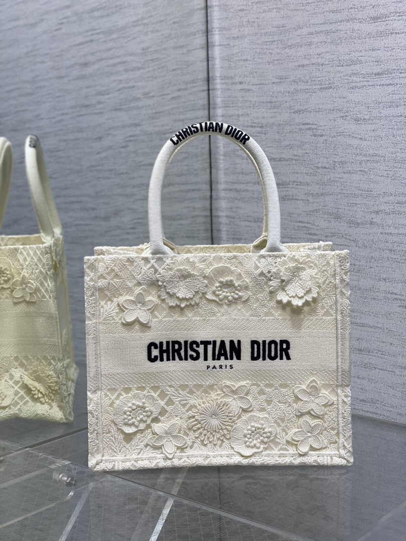 Dior Small Book Tote M1265 Toile de Jouy Embroidery M3534