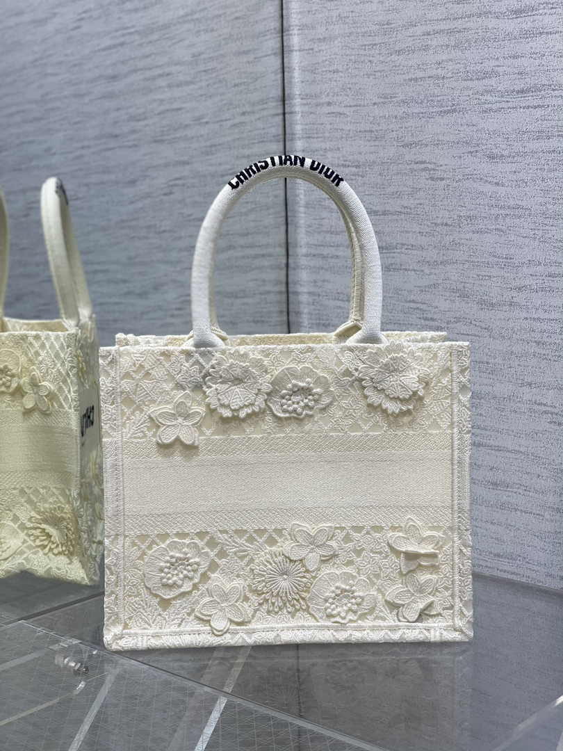 Dior Small Book Tote M1265 Toile de Jouy Embroidery M3534