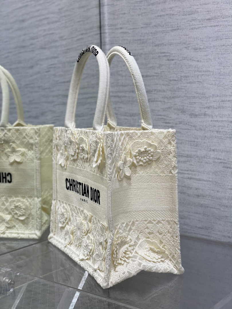 Dior Small Book Tote M1265 Toile de Jouy Embroidery M3534