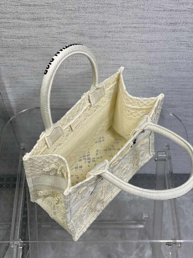 Dior Small Book Tote M1265 Toile de Jouy Embroidery M3534