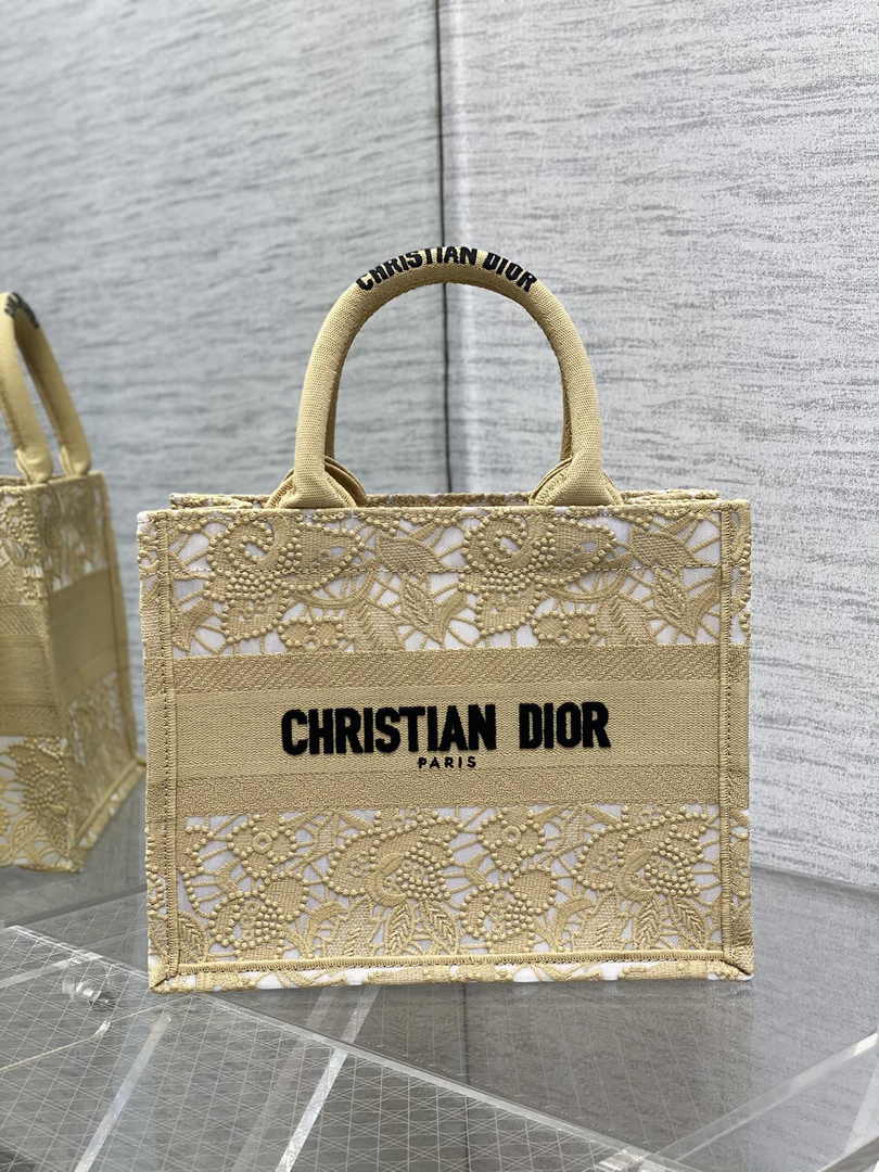 Dior Small Book Tote M1265 Toile de Jouy Embroidery M3541
