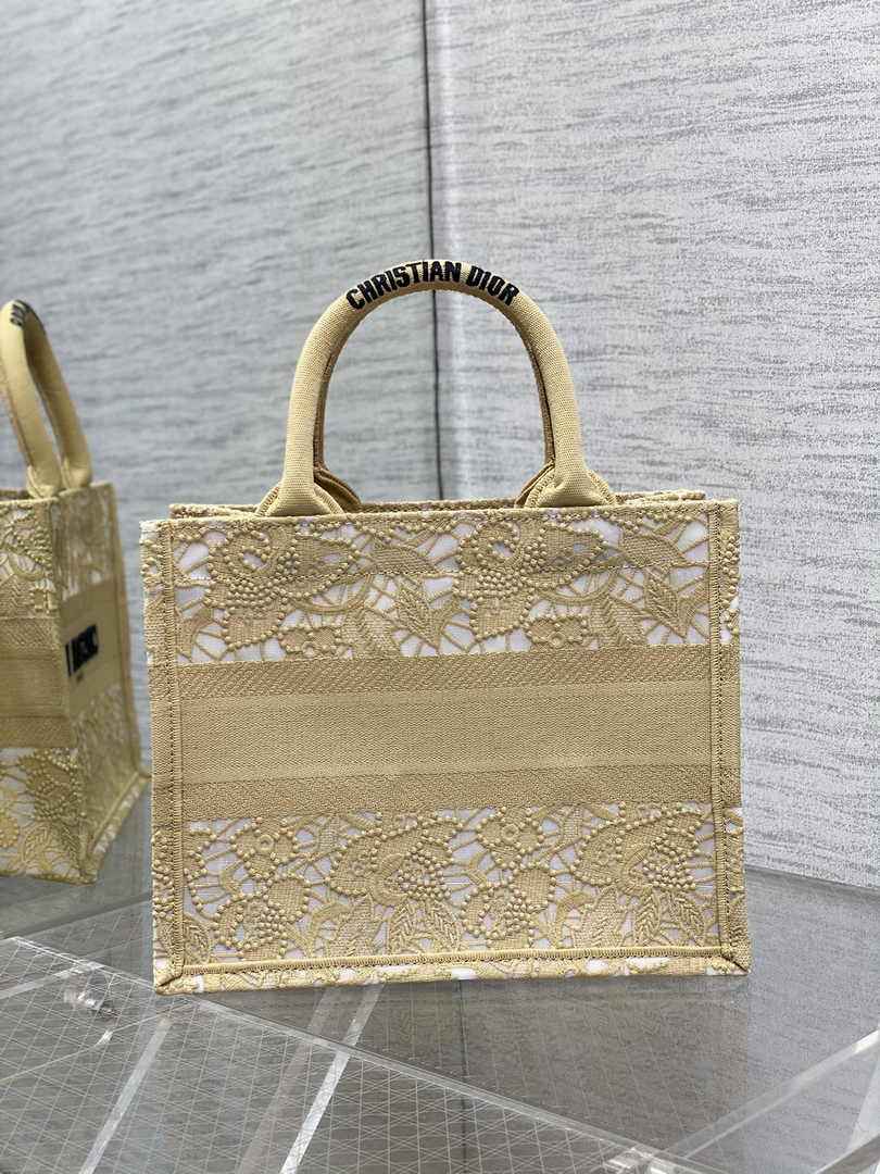 Dior Small Book Tote M1265 Toile de Jouy Embroidery M3541