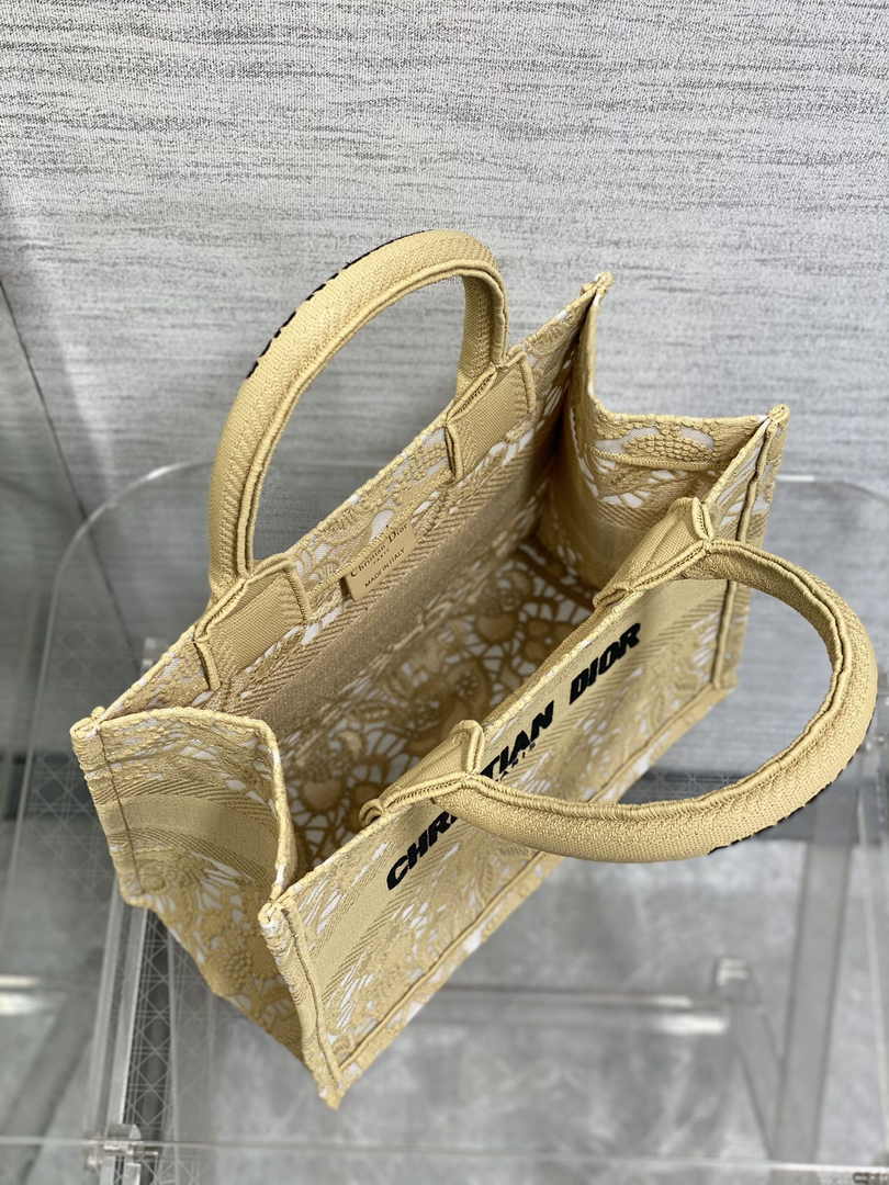 Dior Small Book Tote M1265 Toile de Jouy Embroidery M3541