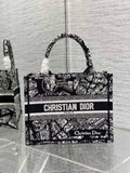 Dior Small Book Tote M1265 Toile de Jouy Embroidery M3538