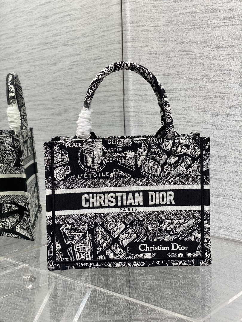 Dior Small Book Tote M1265 Toile de Jouy Embroidery M3538