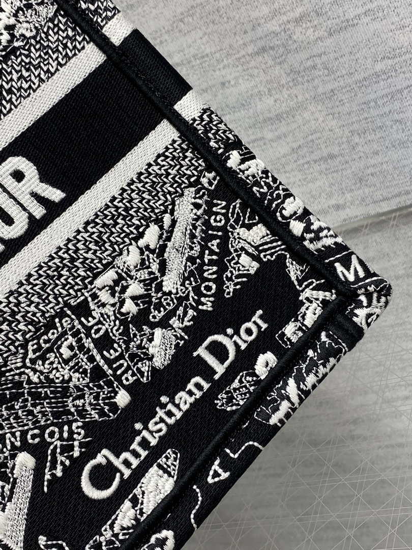 Dior Small Book Tote M1265 Toile de Jouy Embroidery M3538