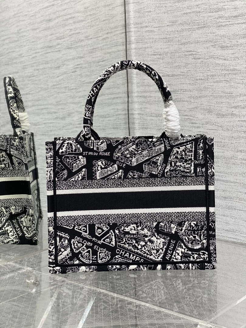 Dior Small Book Tote M1265 Toile de Jouy Embroidery M3538