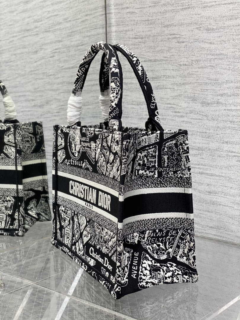 Dior Small Book Tote M1265 Toile de Jouy Embroidery M3538