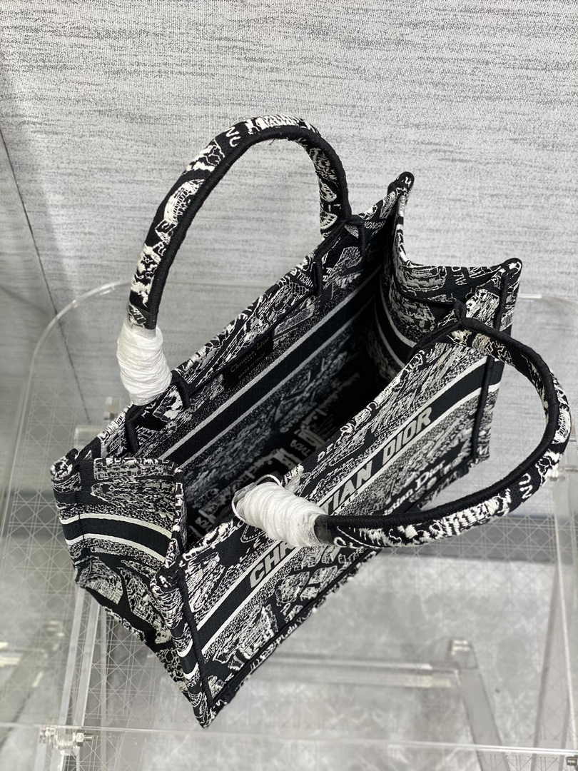 Dior Small Book Tote M1265 Toile de Jouy Embroidery M3538