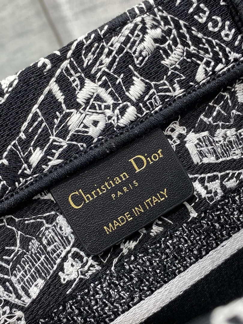 Dior Small Book Tote M1265 Toile de Jouy Embroidery M3538