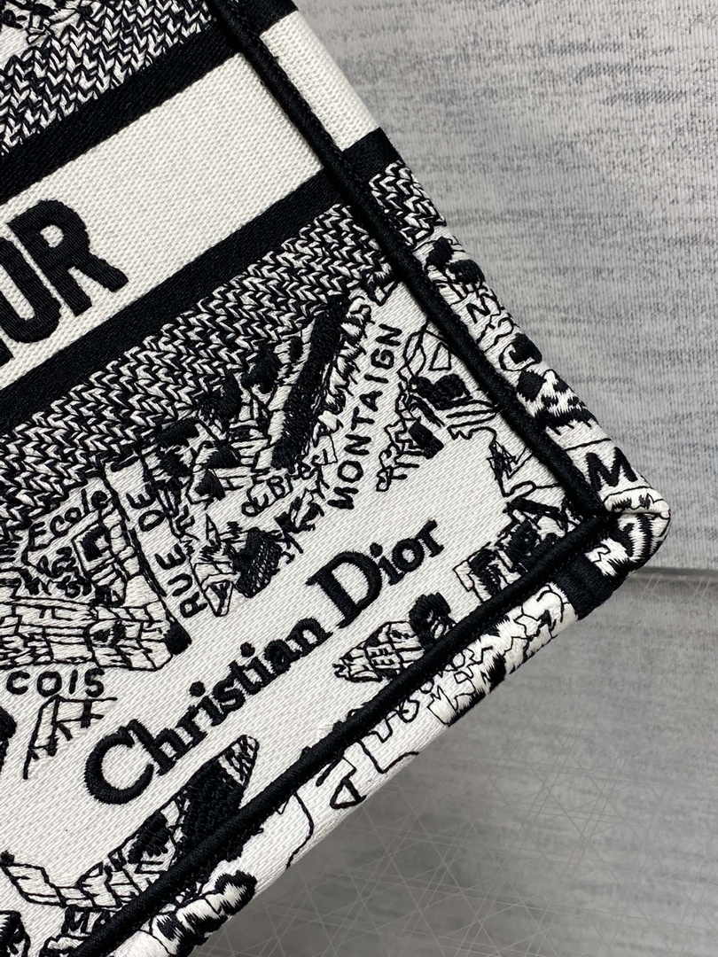 Dior Small Book Tote M1265 Toile de Jouy Embroidery M3539
