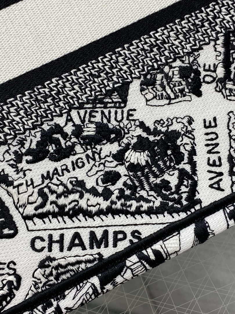 Dior Small Book Tote M1265 Toile de Jouy Embroidery M3539