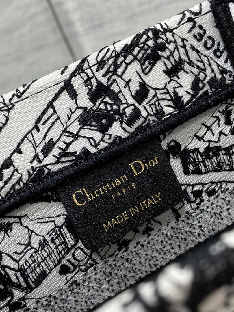 Dior Small Book Tote M1265 Toile de Jouy Embroidery M3539