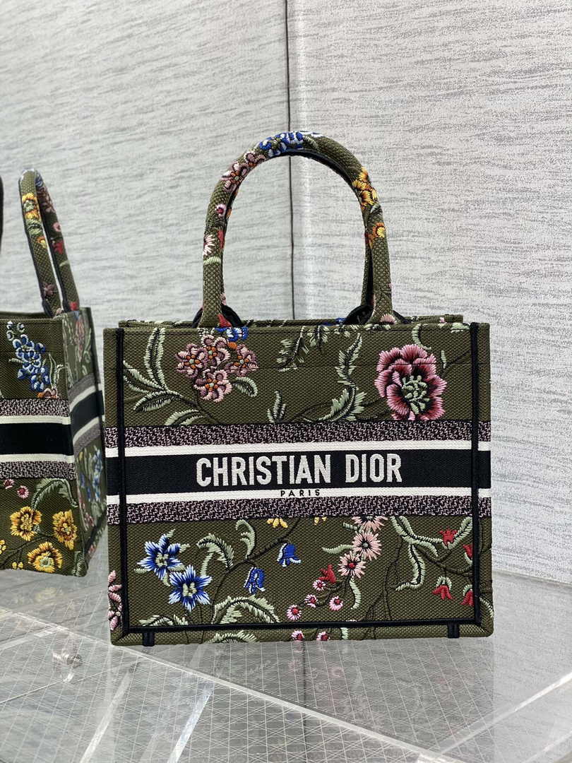 Dior Small Book Tote M1265 Toile de Jouy Embroidery M3547