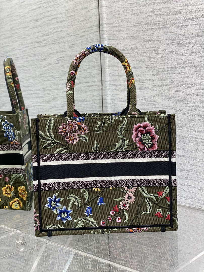 Dior Small Book Tote M1265 Toile de Jouy Embroidery M3547