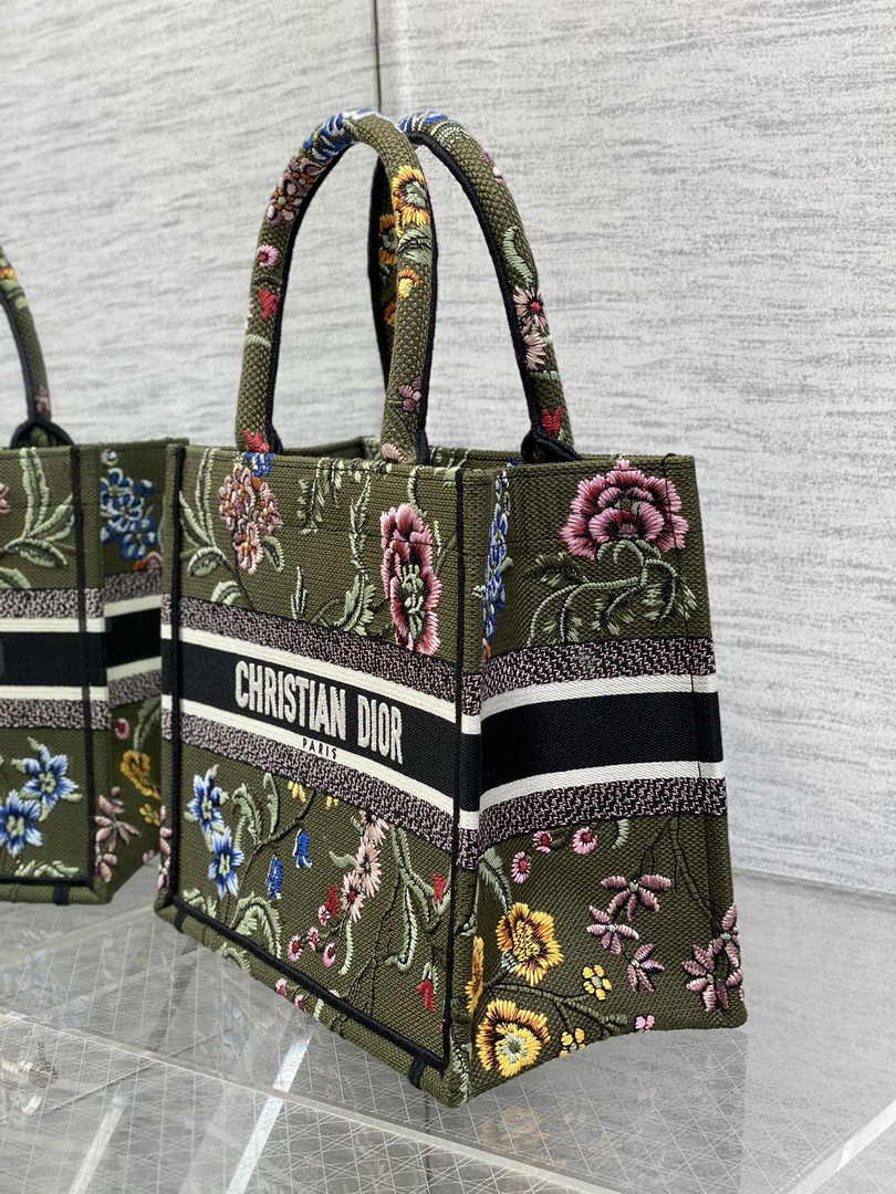Dior Small Book Tote M1265 Toile de Jouy Embroidery M3547