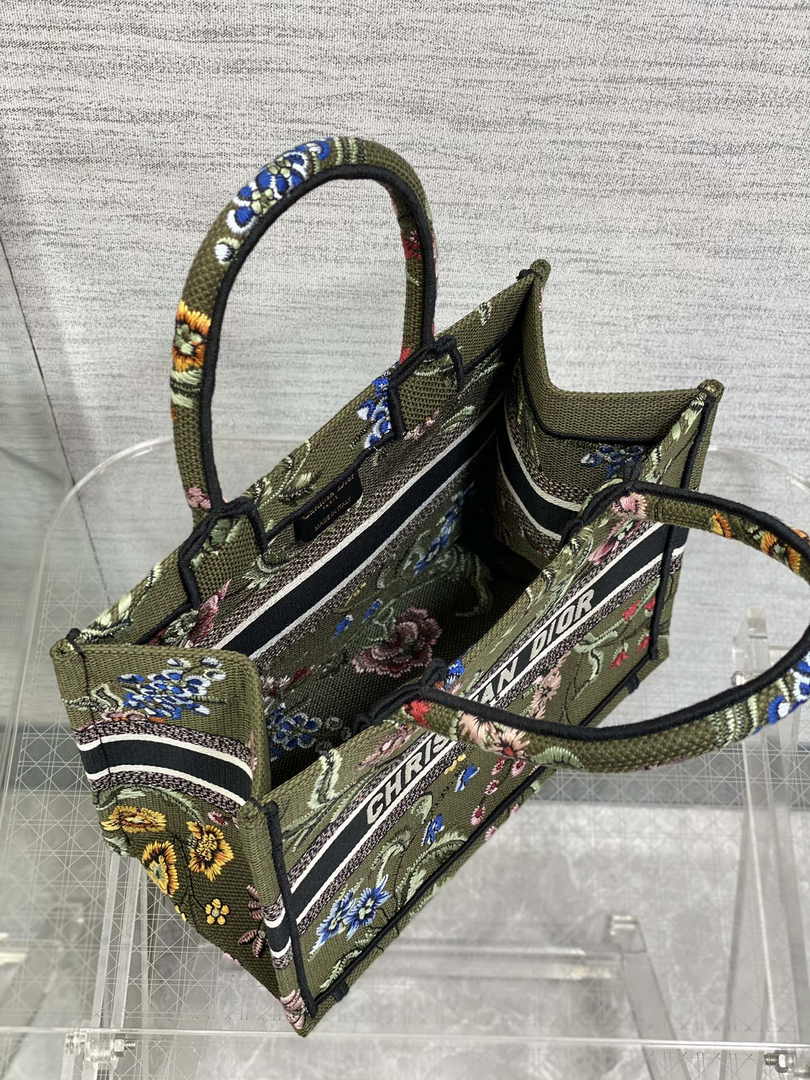 Dior Small Book Tote M1265 Toile de Jouy Embroidery M3547