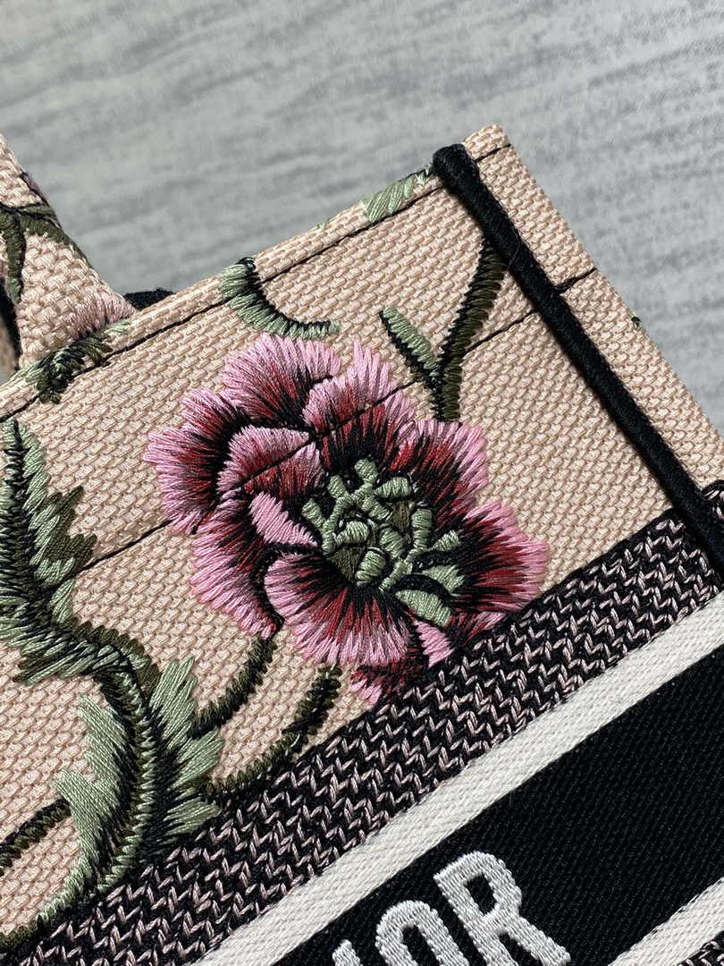 Dior Small Book Tote M1265 Toile de Jouy Embroidery M3548