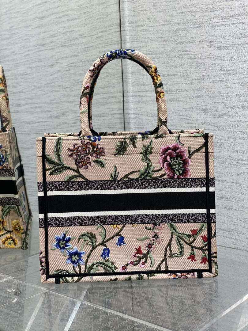 Dior Small Book Tote M1265 Toile de Jouy Embroidery M3548