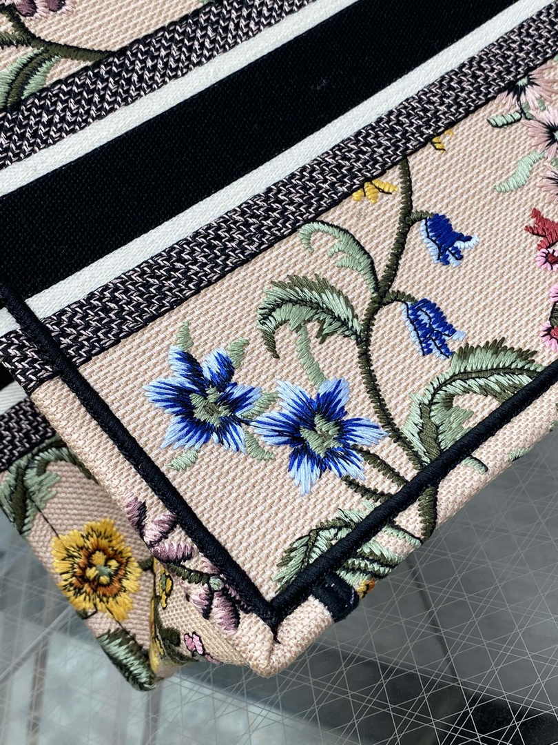 Dior Small Book Tote M1265 Toile de Jouy Embroidery M3548