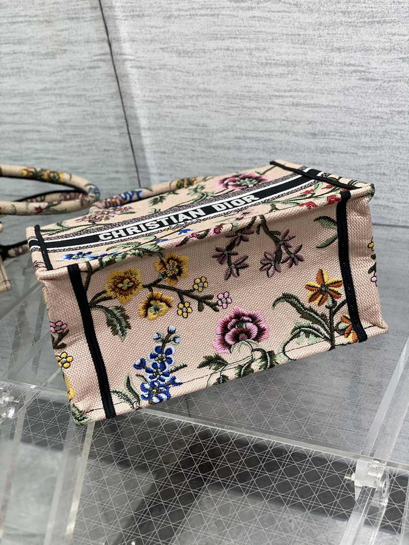 Dior Small Book Tote M1265 Toile de Jouy Embroidery M3548