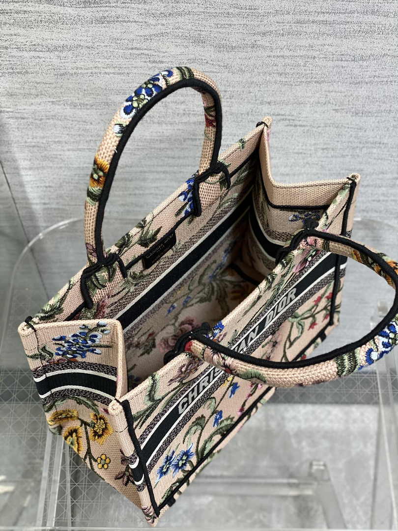 Dior Small Book Tote M1265 Toile de Jouy Embroidery M3548