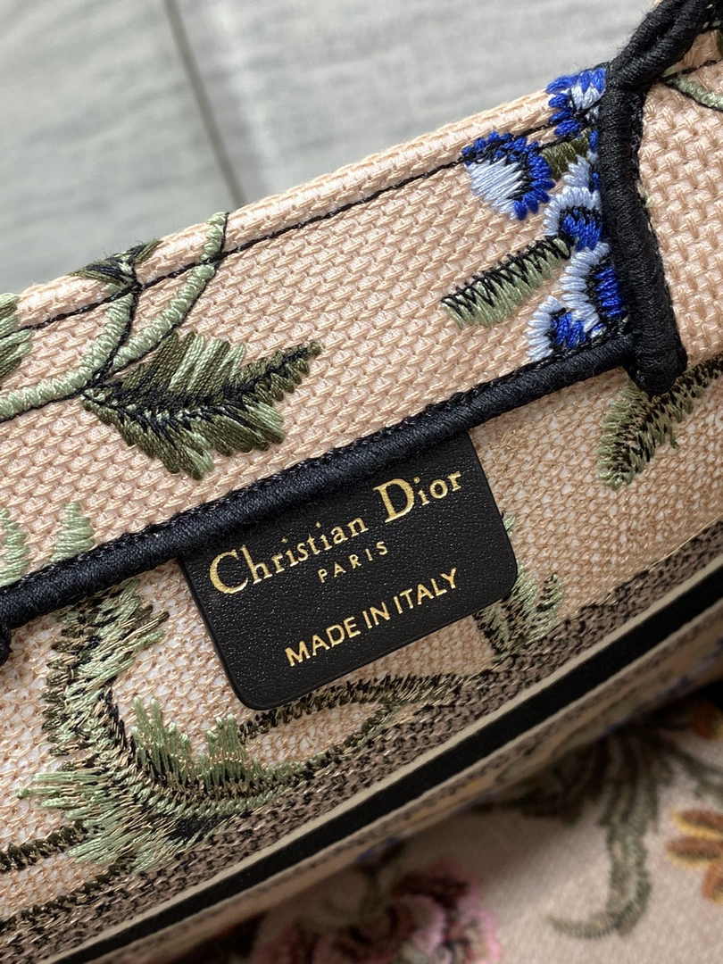 Dior Small Book Tote M1265 Toile de Jouy Embroidery M3548