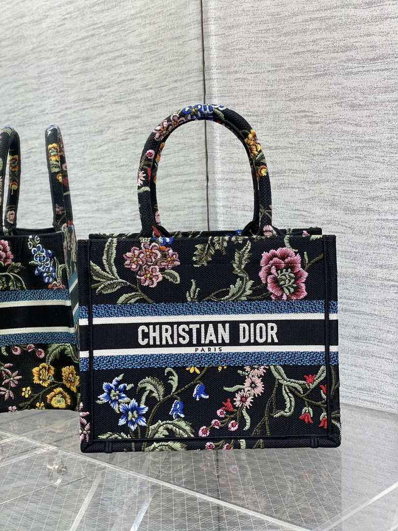 Dior Small Book Tote M1265 Toile de Jouy Embroidery M3549