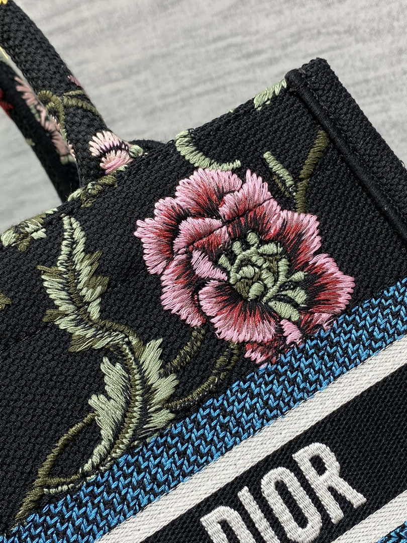 Dior Small Book Tote M1265 Toile de Jouy Embroidery M3549
