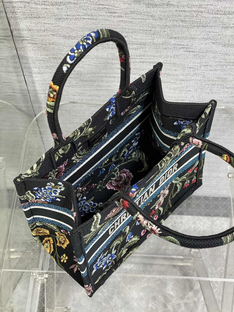 Dior Small Book Tote M1265 Toile de Jouy Embroidery M3549
